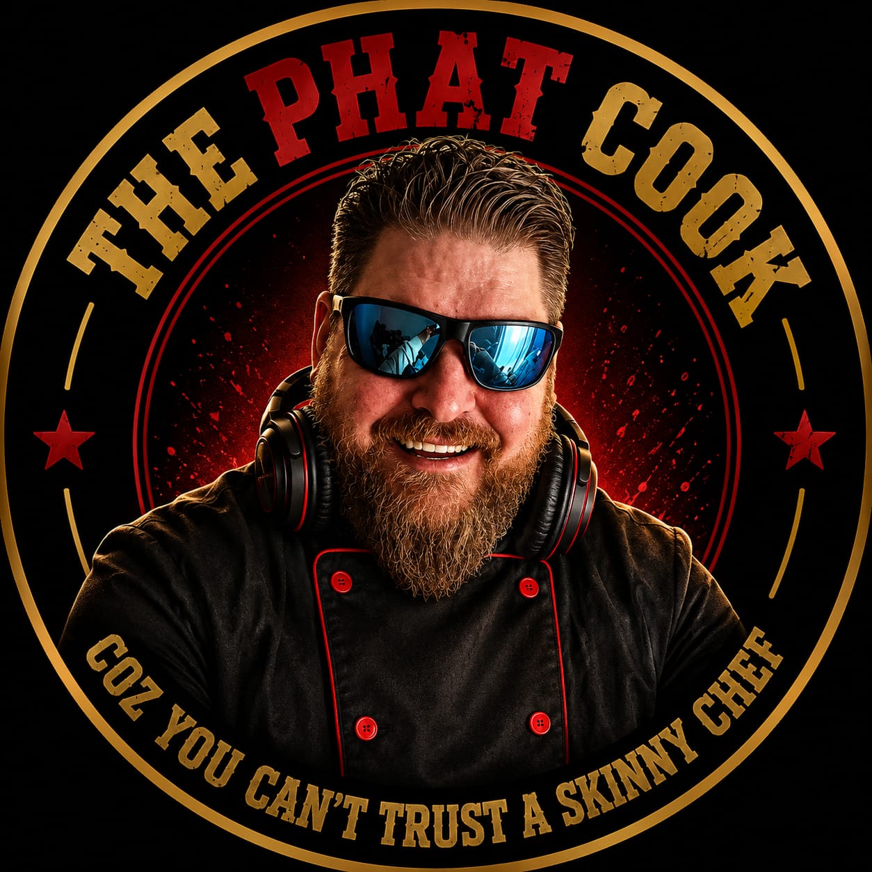 The Phat Cook head chef portrait badge